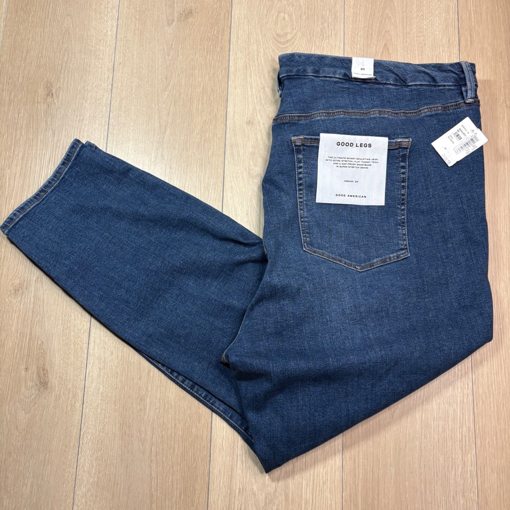 Good American Good Legs Skinny Sculpting Jeans Blue 30 GAGL873CE NWT Plus Size